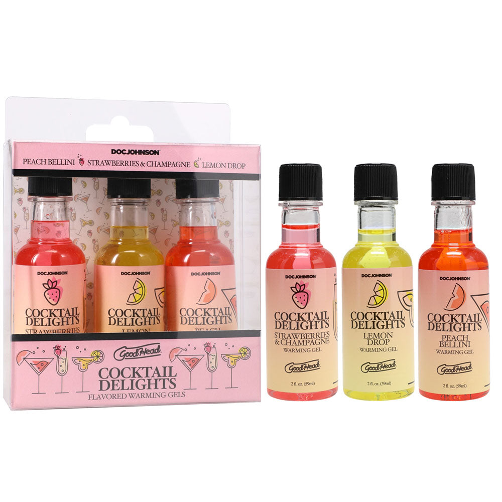 GoodHead Cocktail Delights - Flavoured Warming Oral Sex Gels - 59 ml Bottles - Set of 3