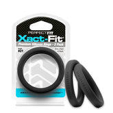 Perfect Fit Xact-Fit Silicone Cock Rings 2 Pk - Black Size 21