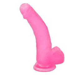 Jelly Studs 8 inch Crystal Dildo Large - Pink
