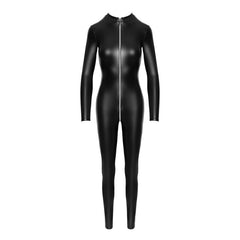 Power Wetlook Latex Look Catsuit w Front Zipper - Large