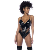 Wet Look Vinyl Bodysuit Black