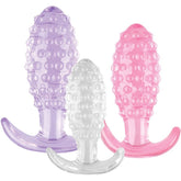 Crystal Ballers 3 Pc Silicone Beaded Anal Plugs Set