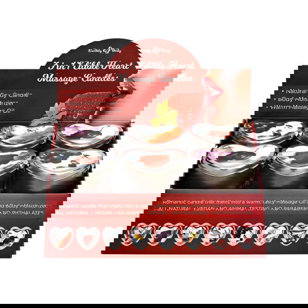 3 in 1 Edible Heart Massage Candles - Shhh...
