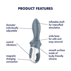 Satisfyer Air Pump Booty 1 - Grey USB Rechargeable Inflatable Anal Vibrator