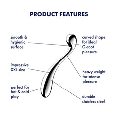 Satisfyer Star Force 4 - Chrome Steel 26 cm Dildo