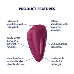 Satisfyer Delighterrr - Berry USB-C Rechargeable Stimulator with Rolling Ball