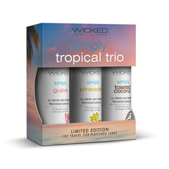 Wicked Simply Tropical Trio Flavoured Water Based Lube - Set of 3 x 30 ml Bottles