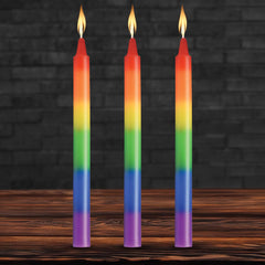 Master Series Pride Candles - Rainbow Drip Candles - Set of 3