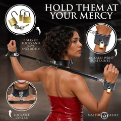 Master Series Dominion Bar - Black Adjustable Spreader Bar with Collar