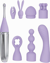 Adam & Eve SWEET DREAMS Lavender USB Rechargeable Massage Set with 8 Interchangeable Tips