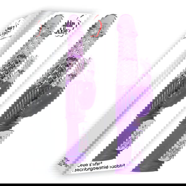 Adam & Eve Eve's First Rechargeable Rabbit - Purple 22.9 cm (9'') USB Rechargeable Rabbit Vibrator - Shhh...