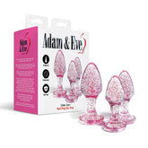 Adam & Eve Glitter Gem 3-Piece Butt Plug Set - Pink - Shhh...