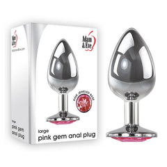 Adam & Eve Pink Gem Metal Anal Plug - Large - Shhh...