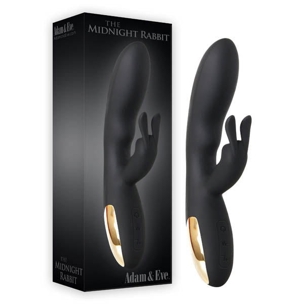Adam & Eve The Midnight Rabbit - Black 20.3 cm (8'') Rabbit Vibrator - Shhh...