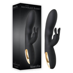 Adam & Eve The Midnight Rabbit - Black 20.3 cm (8'') Rabbit Vibrator - Shhh...