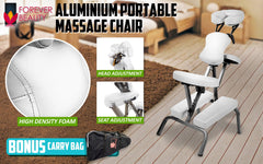 Aluminium portable chair for massage, medical fetish or BDSM - WHITE - Shhh...