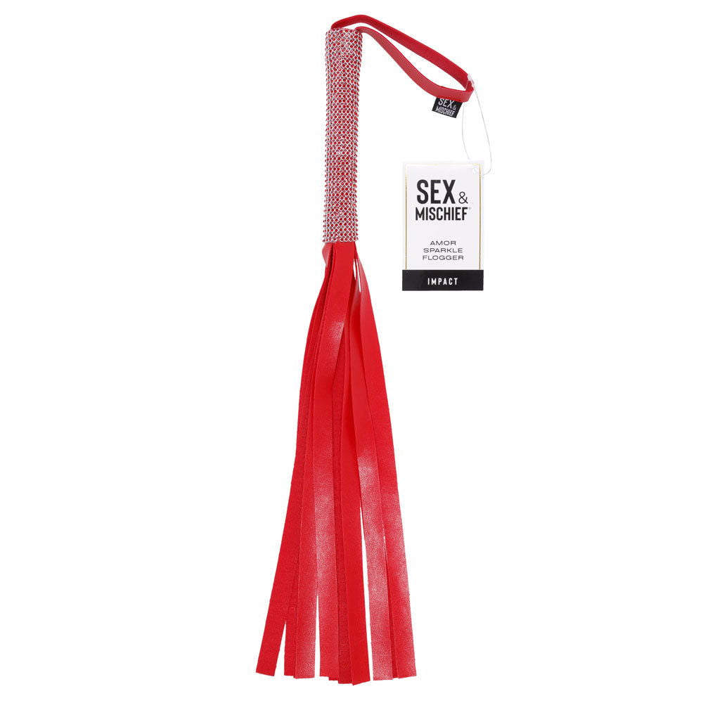 Amor Sparkle Flogger - Red - Shhh...