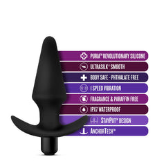 Anal Adventures Platinum Vibrating Plug - 12.7 cm (5'') Vibrating Butt Plug - Shhh...