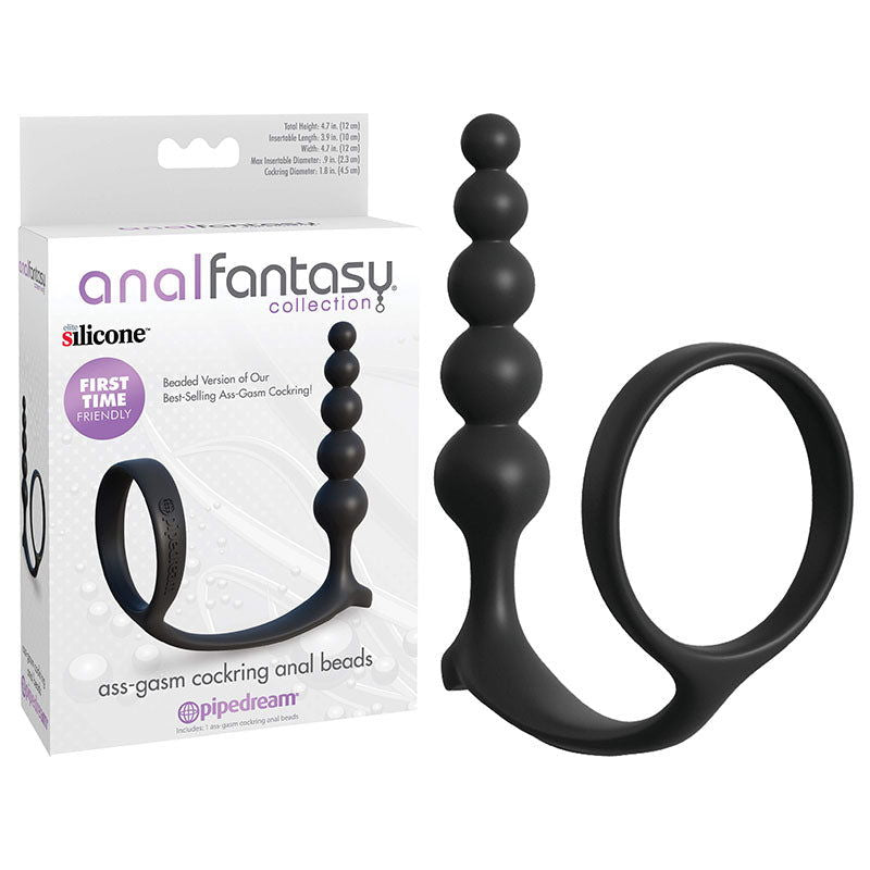 Anal Fantasy Collection Ass-Gasm Cockring with Anal Beads - Shhh...