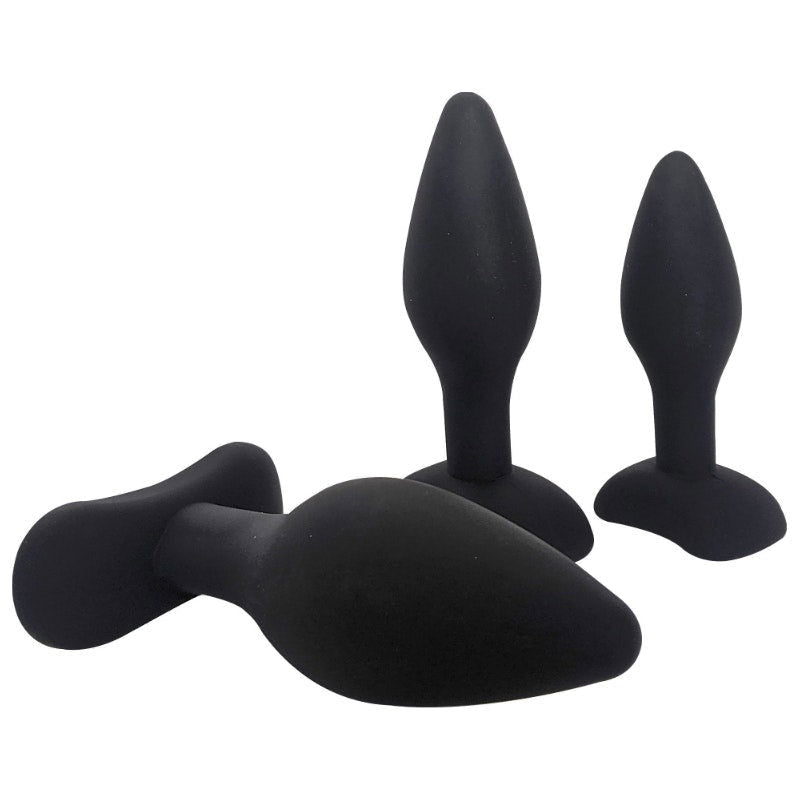 Anal Plug Training Kit 3 Pc - Black - Shhh...