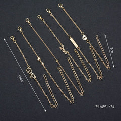 Anklet 5 piece set alloy bronze finish - Shhh...