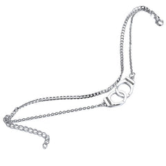 Anklet silver with handcuff clip - Shhh...
