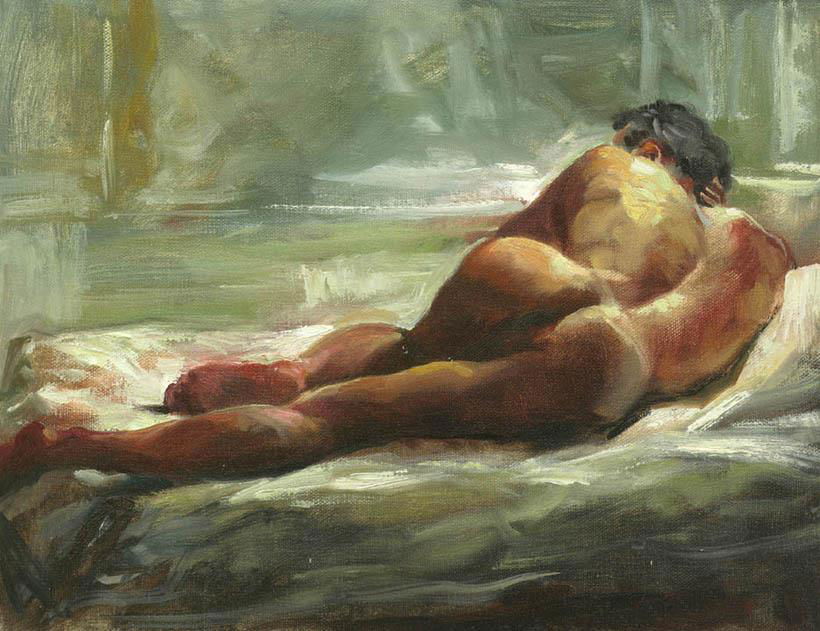 Anticipate. Oil painting printed on canvas - Shhh...