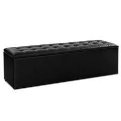 Artiss Ottoman Storage Box - Black LARGE 1.4m long - Shhh...