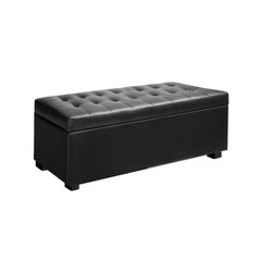 Artiss Ottoman Storage Box - Black MEDIUM 1m long - Shhh...