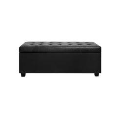 Artiss Ottoman Storage Box - Black MEDIUM 1m long - Shhh...