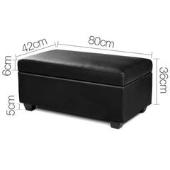 Artiss Ottoman Storage Box - Black SMALL 80cm long - Shhh...