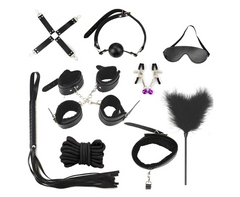 BDSM starter pack 10pc assorted in black - Shhh...