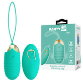 Party Up IAN Remote Egg - Teal - Teal USB Rechargeable Vibrating Egg with Wireless Remote