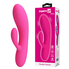 Party Up CLARE Flexible 16.9 cm USB Rechargeable Rabbit Vibrator