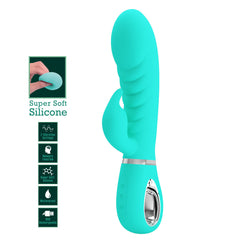 Party Up EDWARD Rabbit Vibrator 20 cm USB - Teal