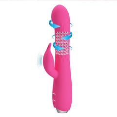 Party Up ERIC Rotating Beads Rabbit Vibrator 20.5 cm USB - Pink