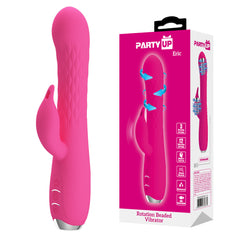 Party Up ERIC Rotating Beads Rabbit Vibrator 20.5 cm USB - Pink