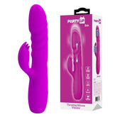 Party Up BOB 25 cm USB Thrusting Rabbit Vibrator - Purple