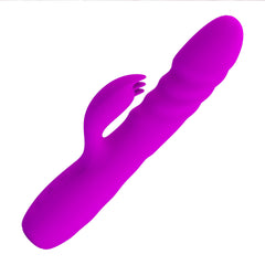 Party Up BOB 25 cm USB Thrusting Rabbit Vibrator - Purple