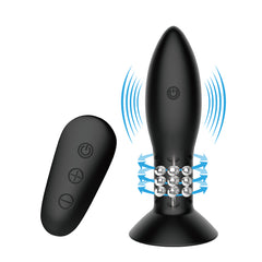 MR PLAY Rotation Beads Anal Plug - USB Rechargeable Beaded Butt Plug with Wireless Remote
