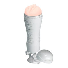CRAZY BULL FLORA Vibrating Stroker - USB Rechargeable Vibrating Squeezeable Vagina Stroker with Suction Base