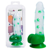 Maia LEIF 17 cm Suction Base Dildo with Balls - Green