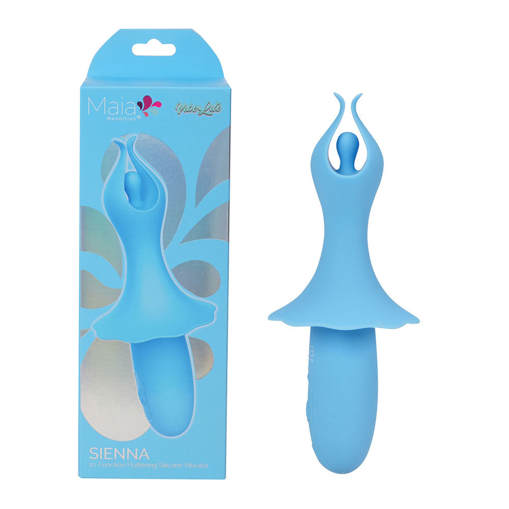 Maia SIENNA 15.2 cm USB Rechargeable Fluttering Bullet - BLUE