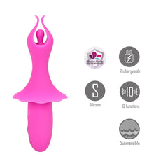 Maia SIENNA 15.2 cm USB Rechargeable Fluttering Bullet - PINK