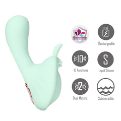 Maia AVERI USB Rechargeable Clit Tickling Vibrator - GREEN