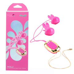Maia MOLLI - Pink - Pink USB Rechargeable Vibrating Nipple Clamps & Necklace