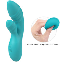 Party Up DALIDA 16.2 cm USB Rabbit Vibrator - Teal