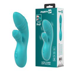 Party Up DALIDA 16.2 cm USB Rabbit Vibrator - Teal