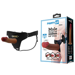 Party Up NELSON Vibrating Strap-On - 17.5 cm Vibrating Hollow Strap-On