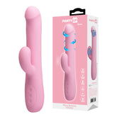 Party Up DEAN Wavy 23.8 cm Rotating Rabbit Vibrator - PINK